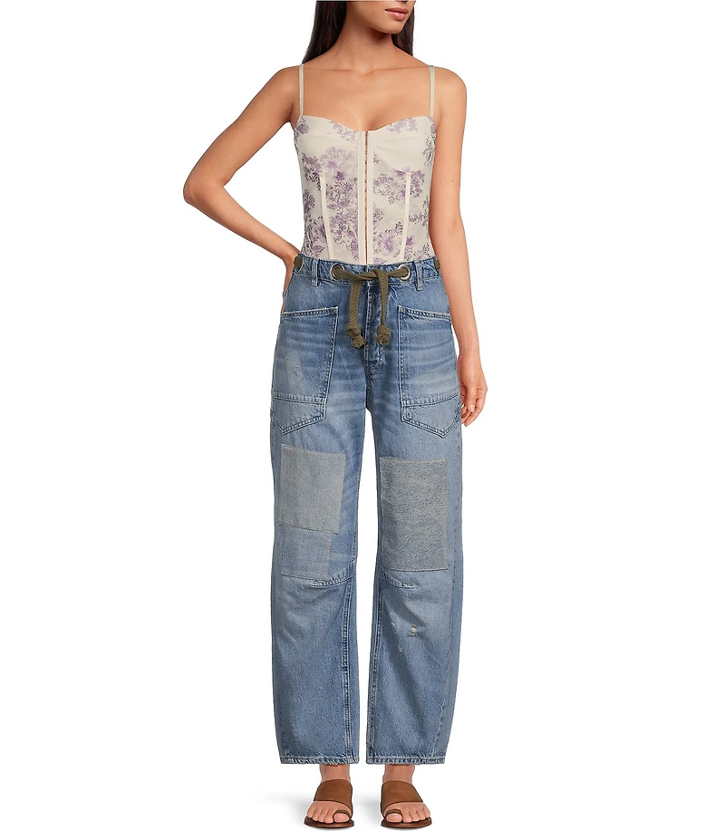 Free People Moxie Low Rise Pull-On Barrel Jeans