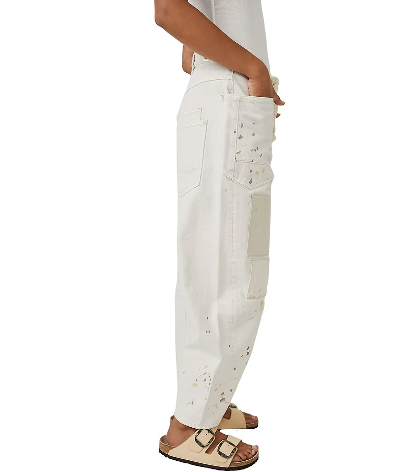 Free People Moxie Low Slung Pull-On Barrel Jeans