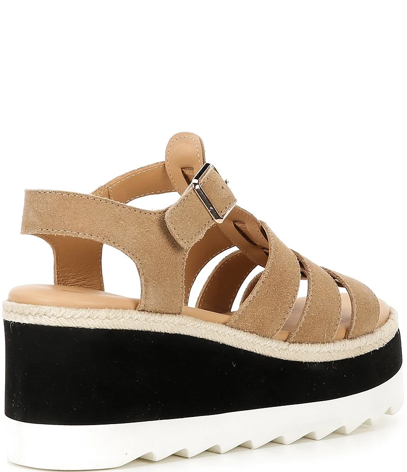Free People Mykonos Suede Fisherman Platform Wedge Sandals