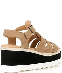 Free People Mykonos Suede Fisherman Platform Wedge Sandals