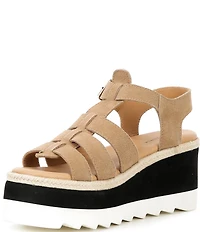 Free People Mykonos Suede Fisherman Platform Wedge Sandals