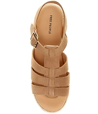 Free People Mykonos Suede Fisherman Platform Wedge Sandals