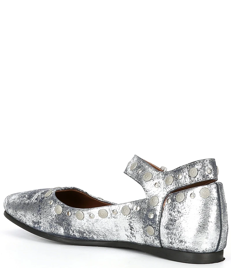 Free People Mystic Studded Leather Ankle Wrap Ballet Flats