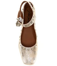 Free People Mystic Studded Leather Ankle Wrap Ballet Flats