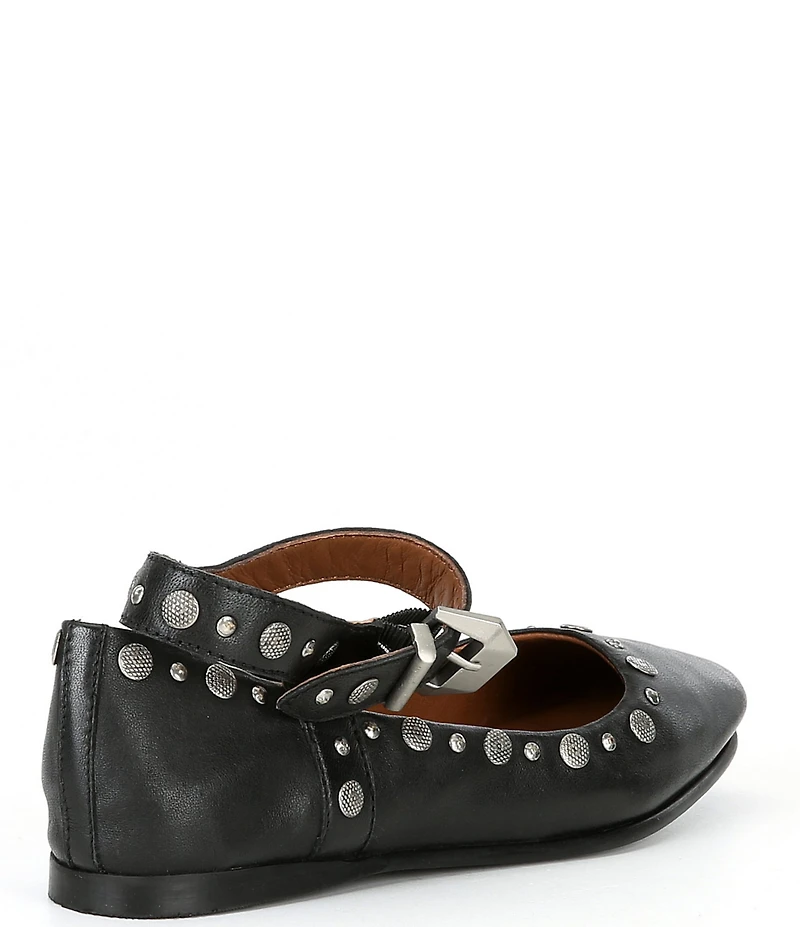 Free People Mystic Studded Leather Ankle Wrap Ballet Flats