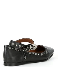 Free People Mystic Studded Leather Ankle Wrap Ballet Flats