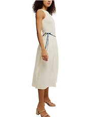Free People Nightingale Scoop Neckline Sleeveless Smocked Midi Dress