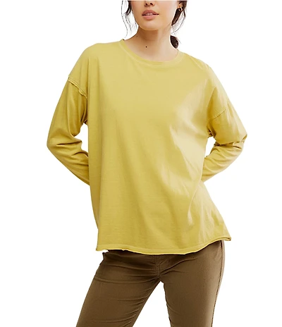 Free People Nina Crew Neck Long Sleeve Tee