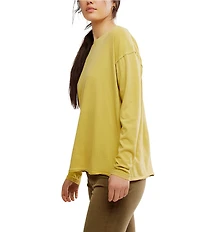 Free People Nina Crew Neck Long Sleeve Tee