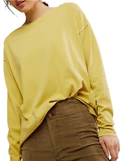 Free People Nina Crew Neck Long Sleeve Tee