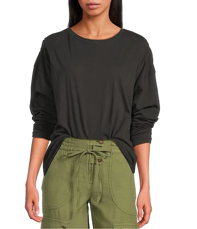 Free People Nina Crew Neck Long Sleeve Tee