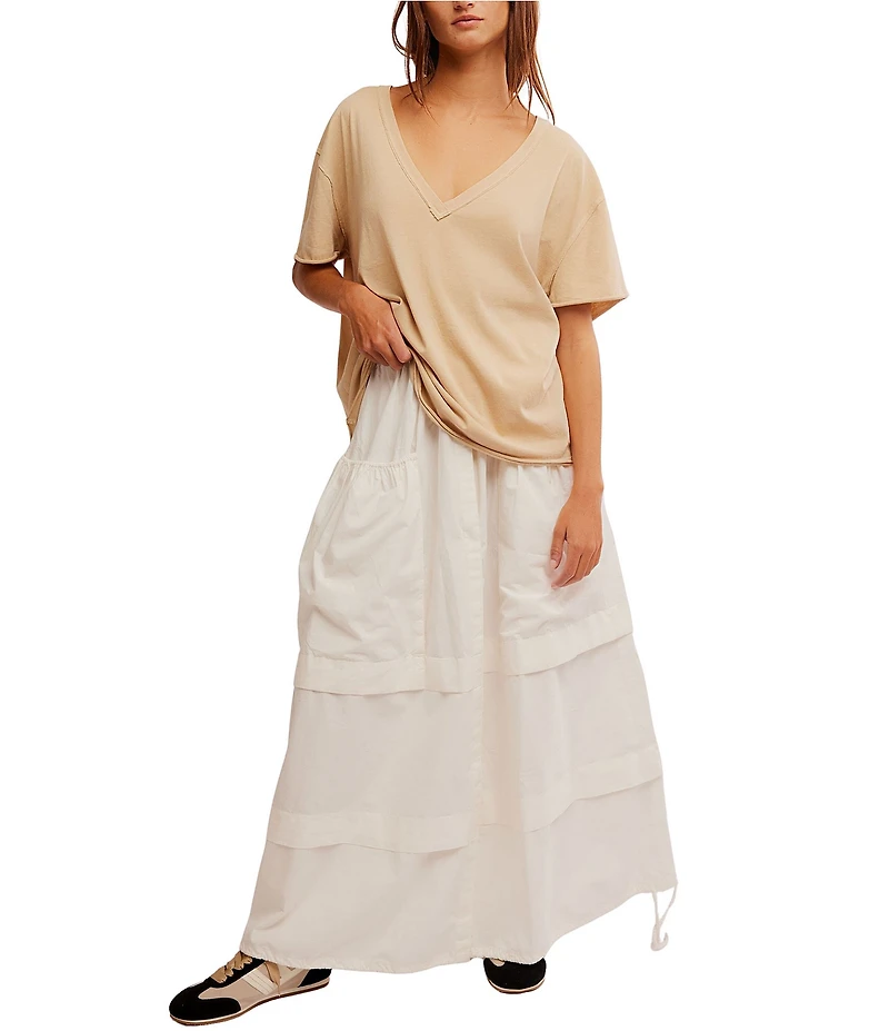 Free People Nina V-Neck Short Sleeve Tee