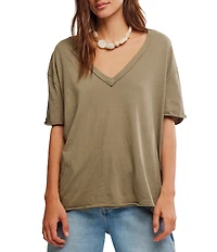 Free People Nina V-Neck Short Sleeve Tee