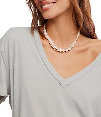 Free People Nina V-Neck Short Sleeve Tee