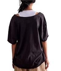 Free People Nina V-Neck Short Sleeve Tee