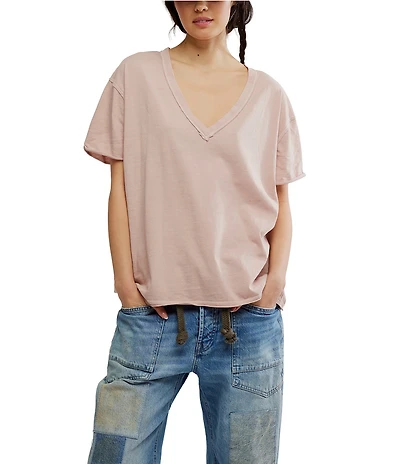 Free People Nina V-Neck Short Sleeve Tee