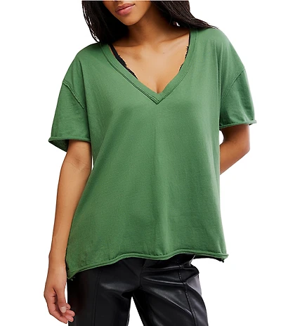 Free People Nina V-Neck Short Sleeve Tee