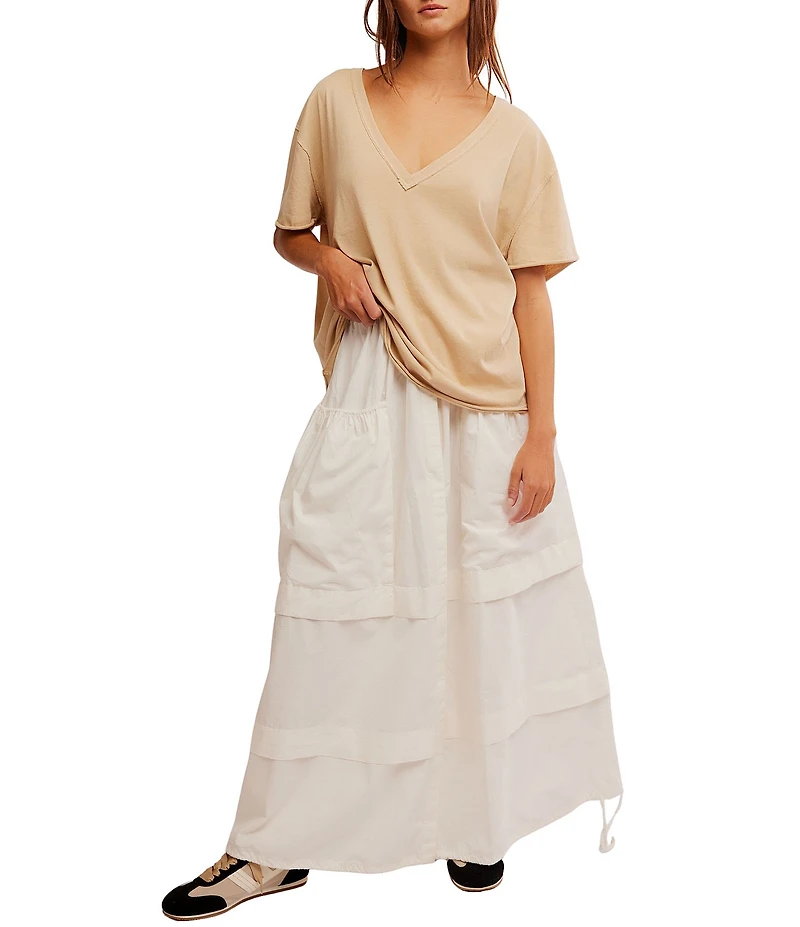 Free People Nina V-Neck Short Sleeve Tee