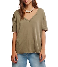 Free People Nina V-Neck Short Sleeve Tee