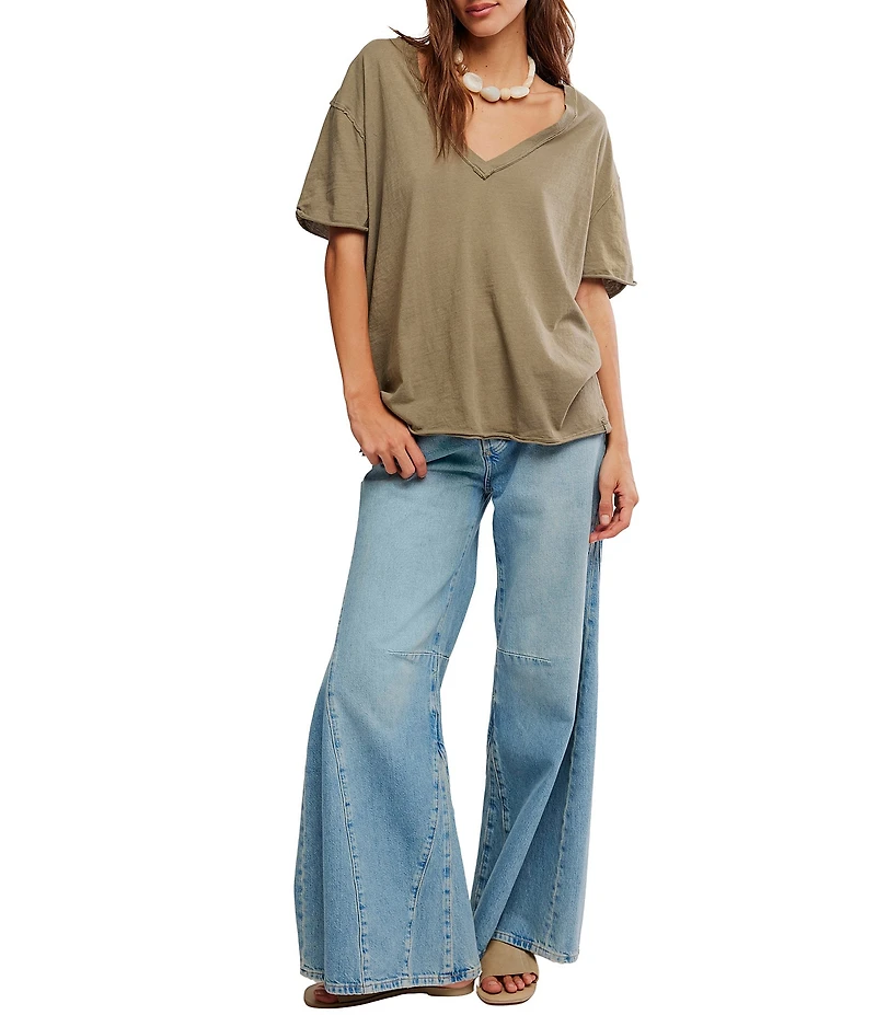 Free People Nina V-Neck Short Sleeve Tee