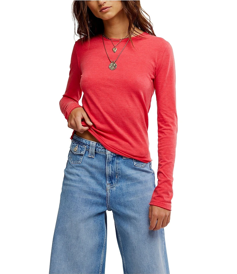 Free People Nova Crew Neck Long Sleeve Tee
