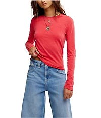 Free People Nova Crew Neck Long Sleeve Tee