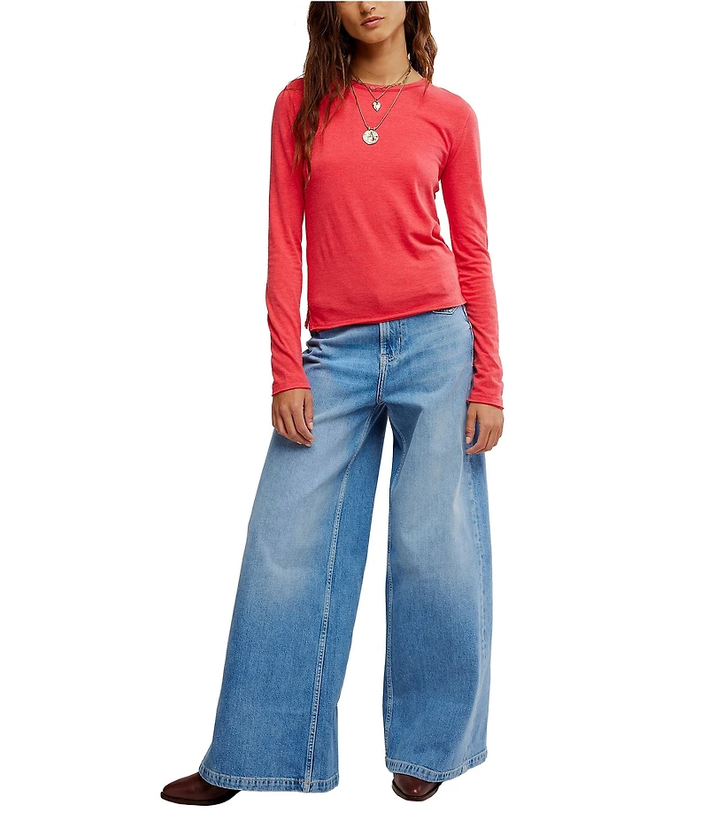 Free People Nova Crew Neck Long Sleeve Tee