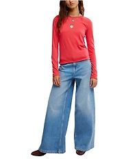 Free People Nova Crew Neck Long Sleeve Tee