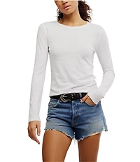 Free People Nova Crew Neck Long Sleeve Tee