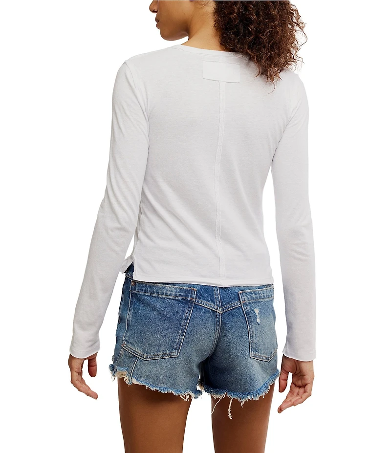 Free People Nova Crew Neck Long Sleeve Tee