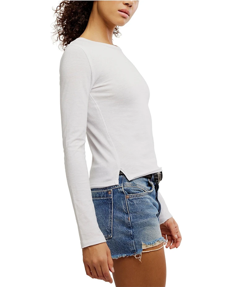 Free People Nova Crew Neck Long Sleeve Tee