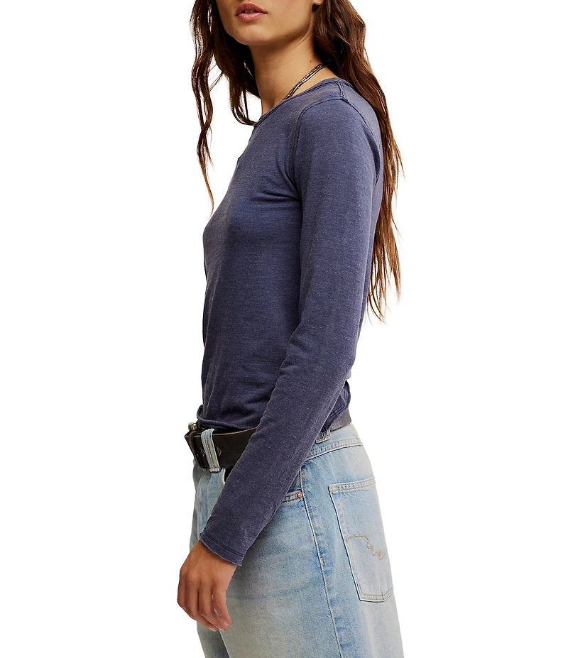 Free People Nova Crew Neck Long Sleeve Tee