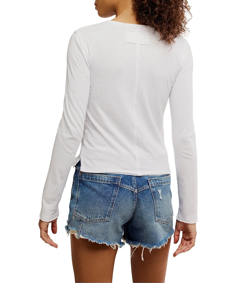 Free People Nova Crew Neck Long Sleeve Tee