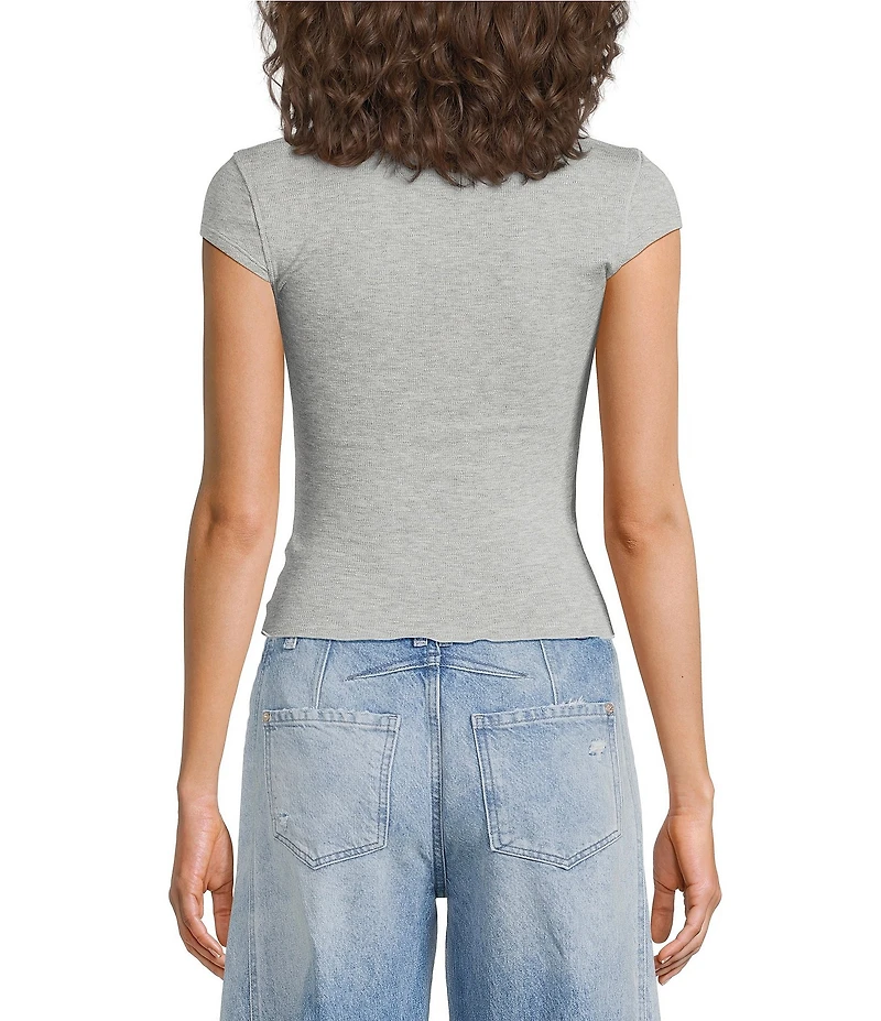 Free People Oh My Darling Square Neck Cap Sleeve Tee