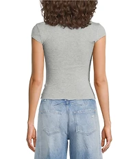 Free People Oh My Darling Square Neck Cap Sleeve Tee