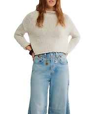 Free People Opal Rolled Neck Long Sleeve Knit Sweater Top