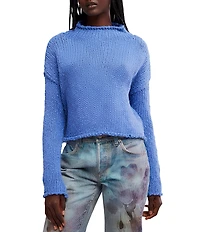 Free People Opal Rolled Neck Long Sleeve Knit Sweater Top