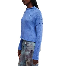Free People Opal Rolled Neck Long Sleeve Knit Sweater Top