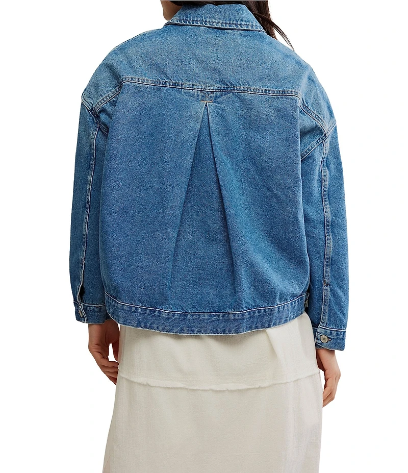 Free People Opal Swing Long Sleeve Denim Jacket