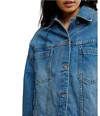Free People Opal Swing Long Sleeve Denim Jacket