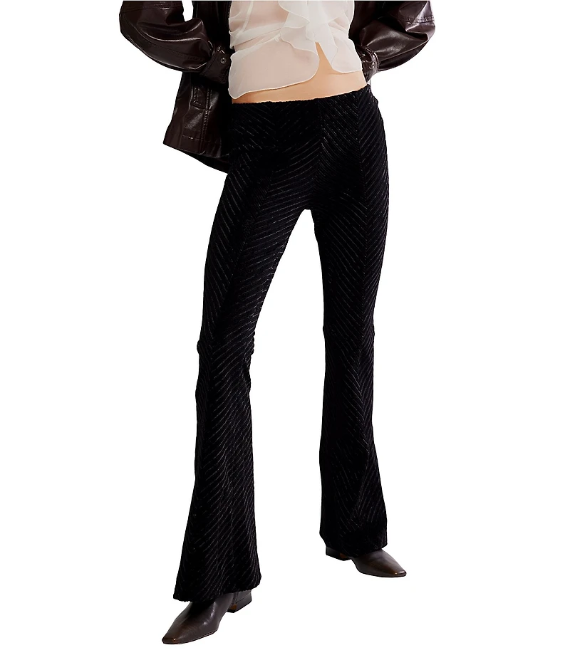 Free People Penny Pull-On Velvet Low Rise Flared Pants