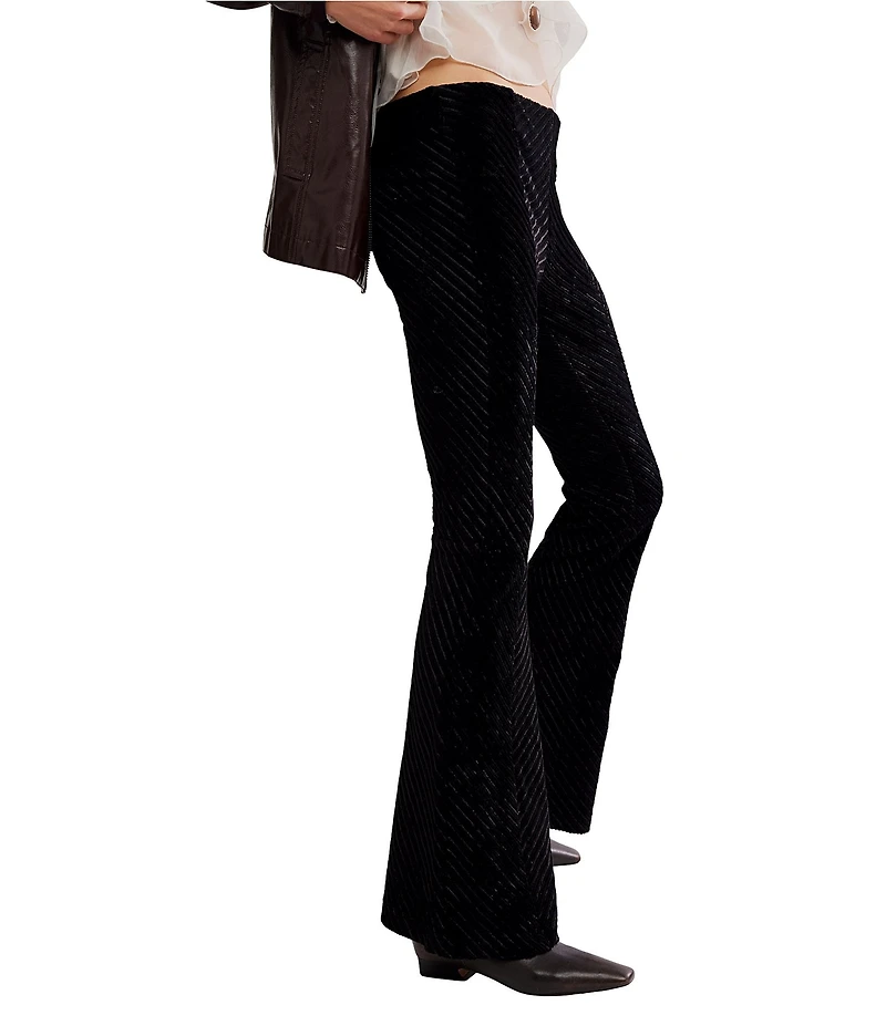 Free People Penny Pull-On Velvet Low Rise Flared Pants