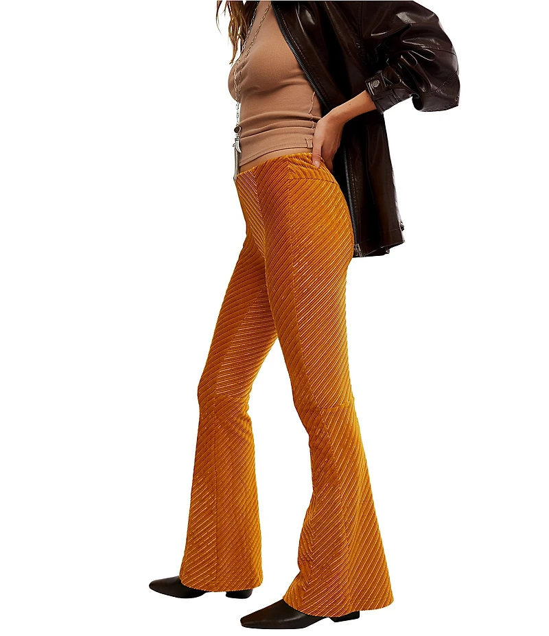 Free People Penny Pull-On Velvet Low Rise Flared Pants