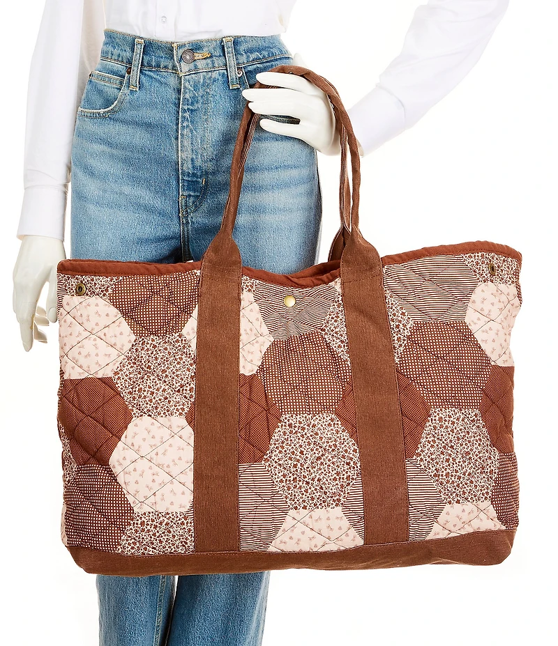 Free People Pippa Patchwork Cotton Tote Bag