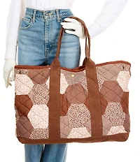 Free People Pippa Patchwork Cotton Tote Bag