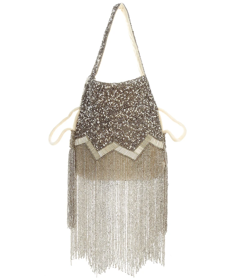 Free People Razzle Dazzle Rhinestone Fringe Clutch