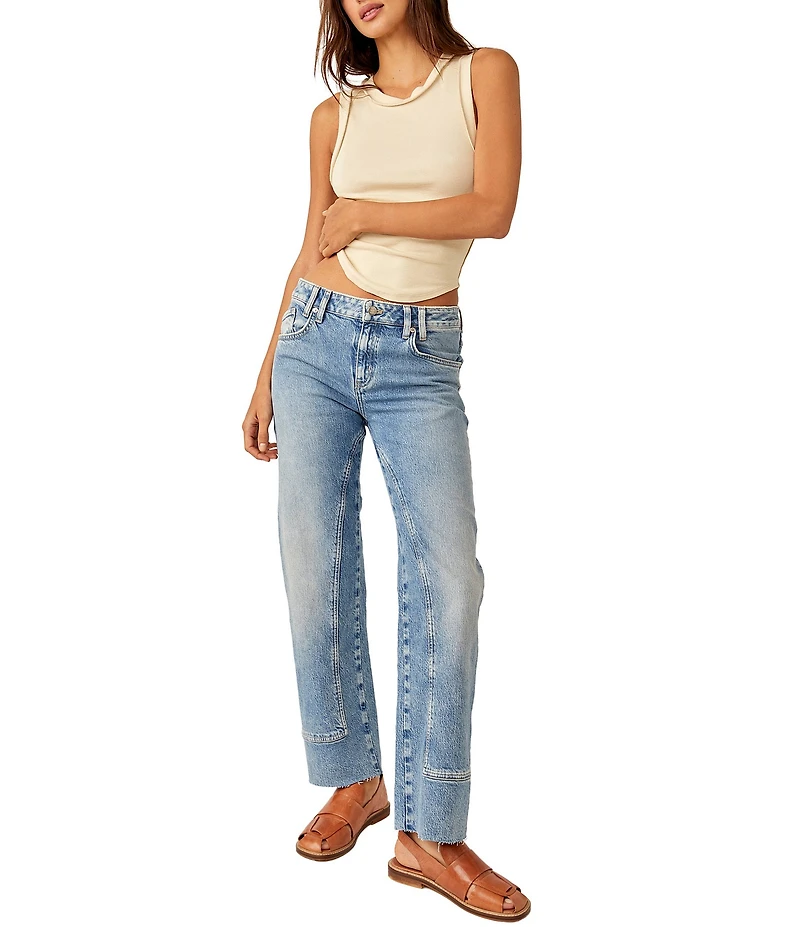 Free People Risk Taker High Rise Straight Leg Jeans