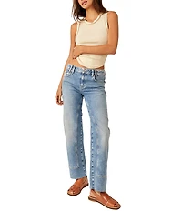 Free People Risk Taker High Rise Straight Leg Jeans
