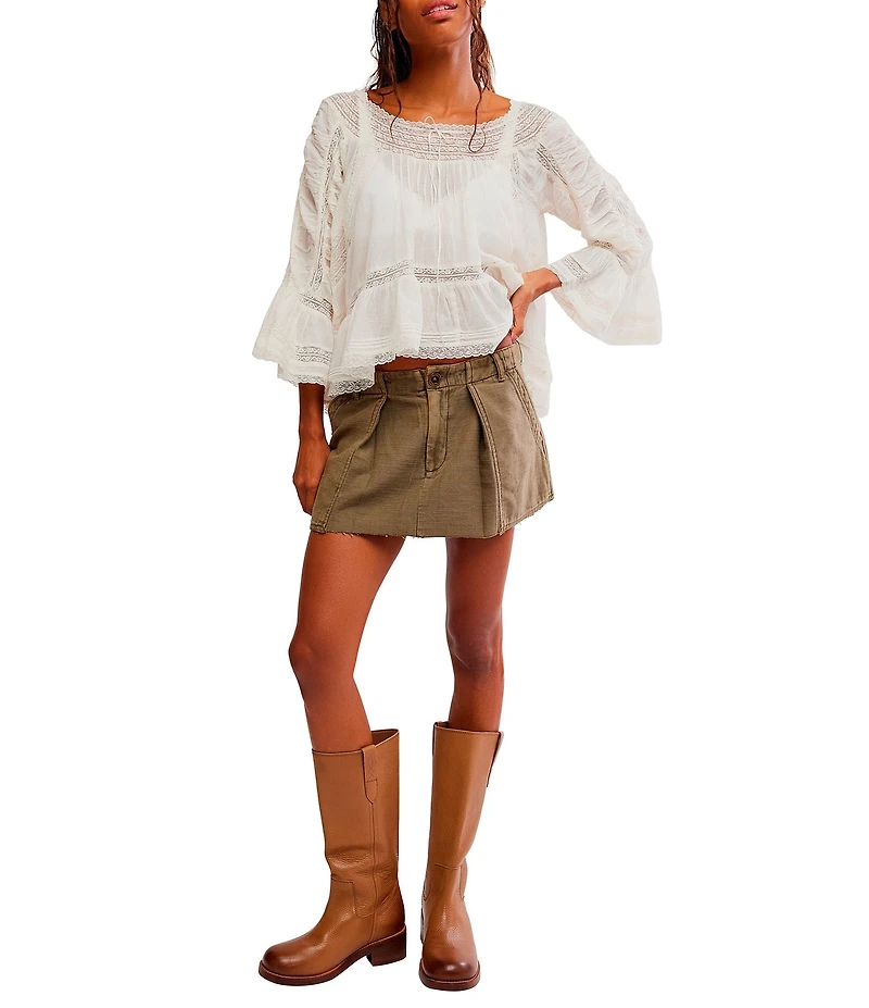 Free People Riverfront Surplus Mid-Rise A-Line Mini Skirt