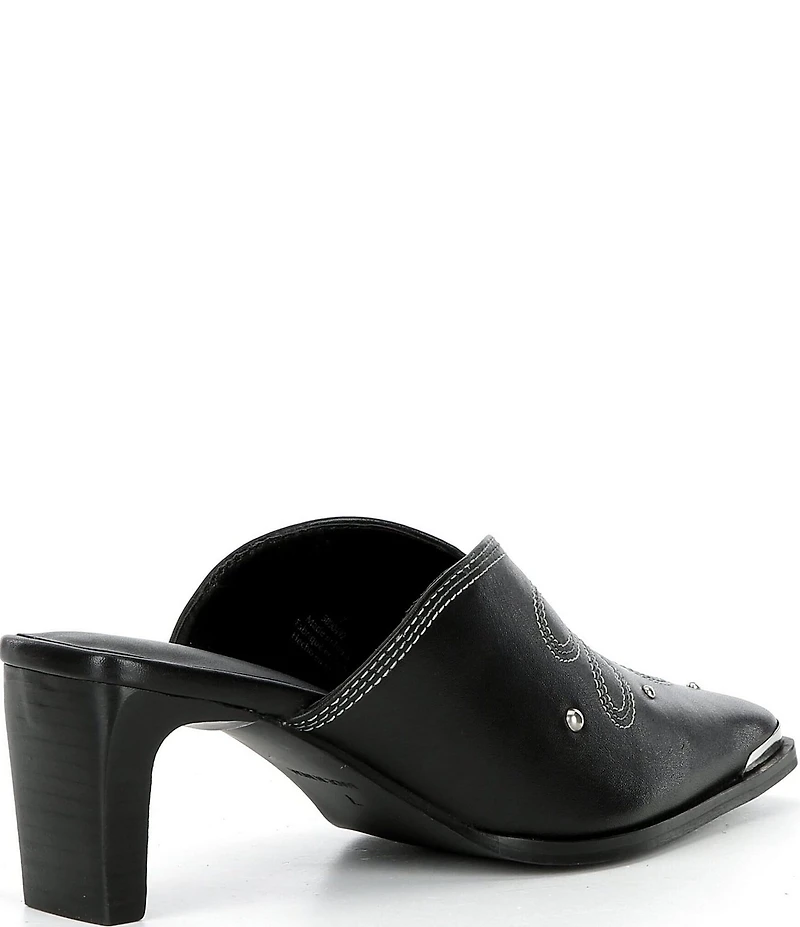 Free People Roxi Metal Tip Studded Leather Western Mules